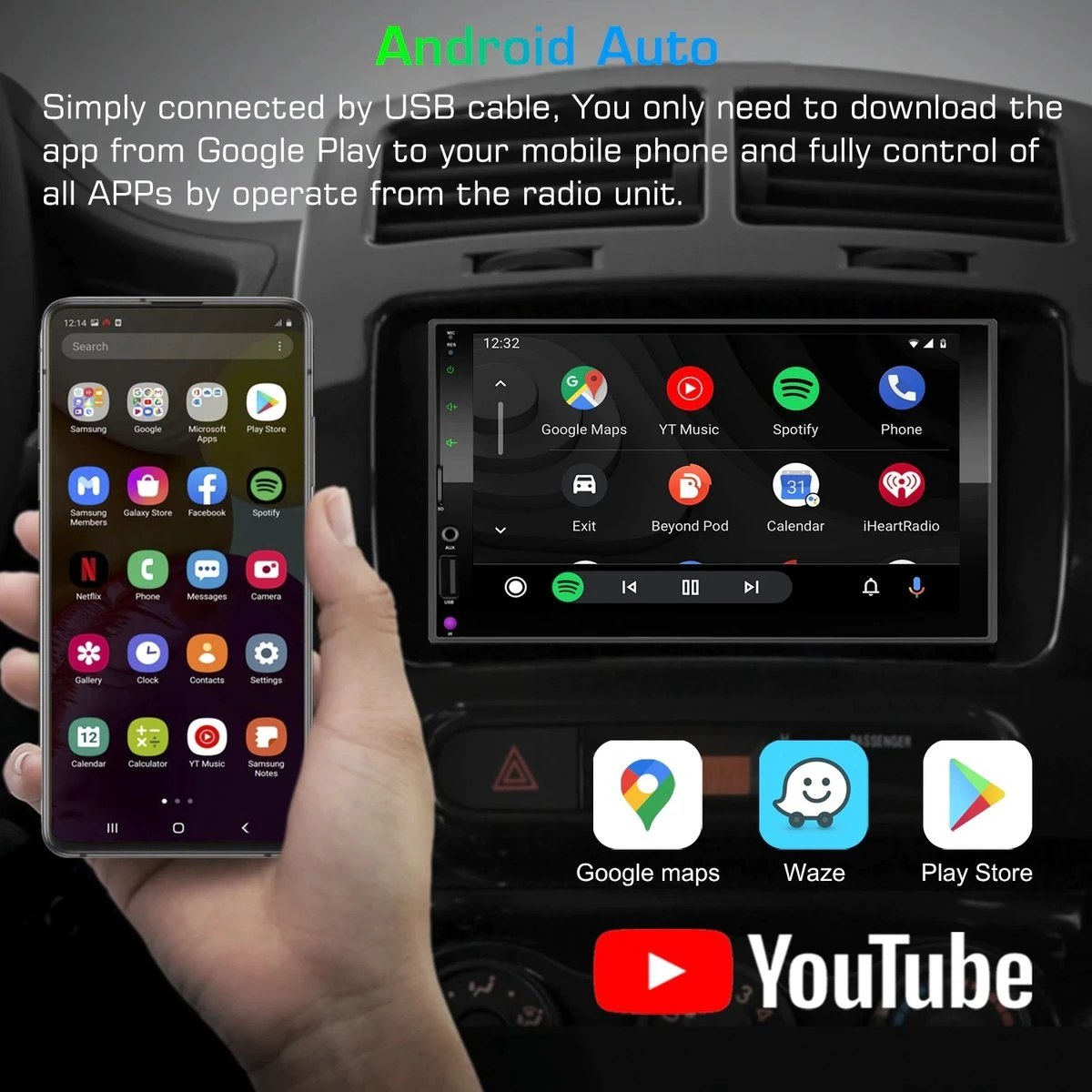 2 Din Autoradio Apple CarPlay | Android Auto 4 2 Din Autoradio Apple CarPlay | Android Auto - Afbeelding 2
