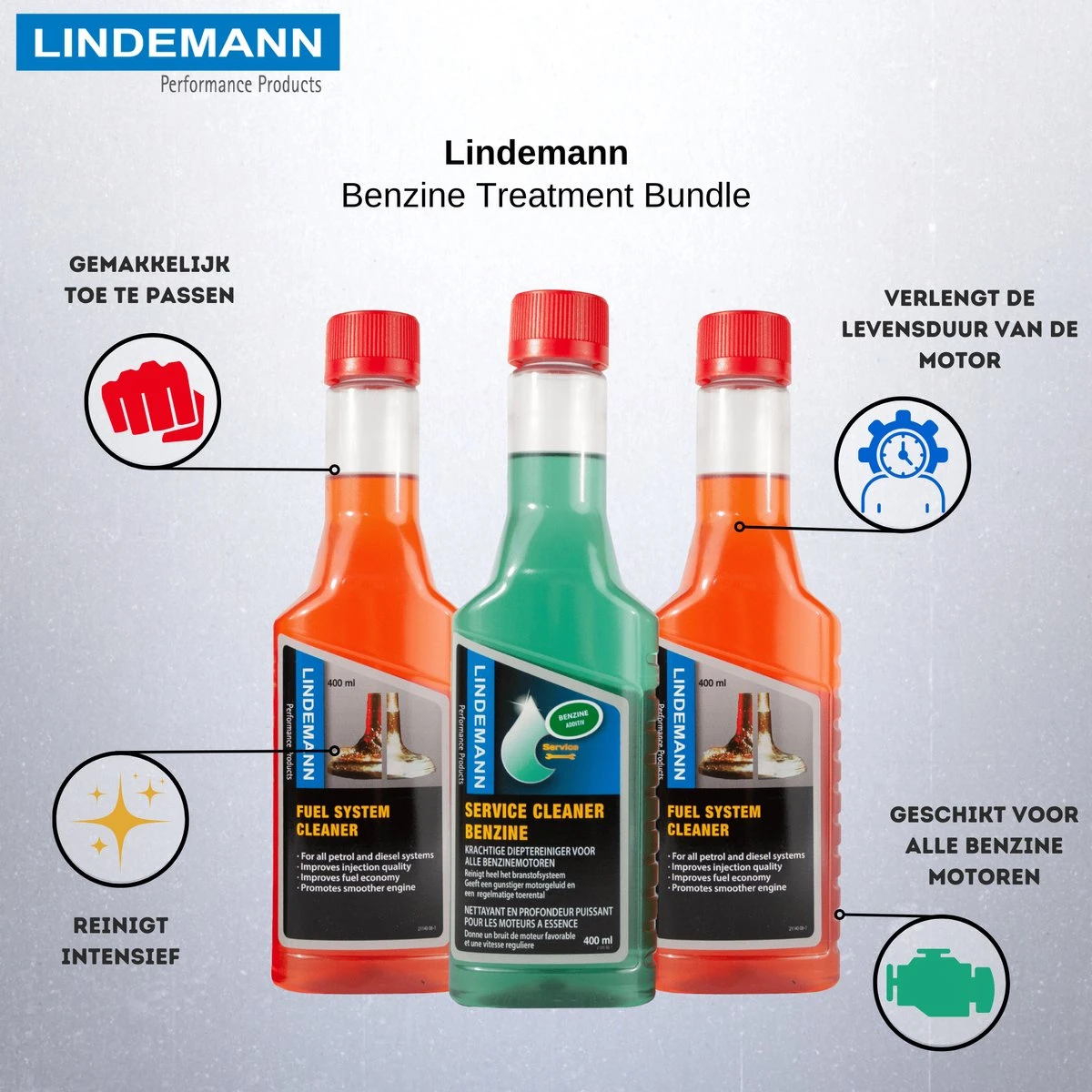 Lindemann Benzine Treatment Bundle - Service Cleaner Benzine - Benzine Reiniger - Benzine Additief - Injectie Reiniger Benzine- Benzine Additieven - Onderhoud & Verbeterde Prestatie 4 Lindemann Benzine Treatment Bundle - Service Cleaner Benzine - Benzine Reiniger - Benzine Additief - Injectie Reiniger Benzine- Benzine Additieven - Onderhoud & Verbeterde Prestatie - Afbeelding 2