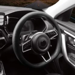 Stuurhoes Auto - Kunstleer - Voor 33-38 CM - Antislip & Schokabsorptie - Zwart