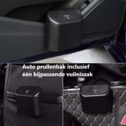 Auto Prullenbak Incl. één Vuilniszak - Vuilnisbak - Auto Prullenbak Met Plastic Zakje - Mini Prullenbak - Autoprullenbak - Draagbare Voertuig Prullenbak - Auto Accessoires