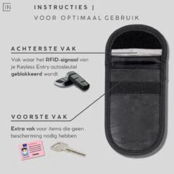 Inside Safe RFID Beschermhoes Autosleutel - Keyless Entry Beschermhoes - Autosleutel RFID Antidiefstal - Leer - Zwart -Auto-Onderdelenwinkel 1200x1200 426