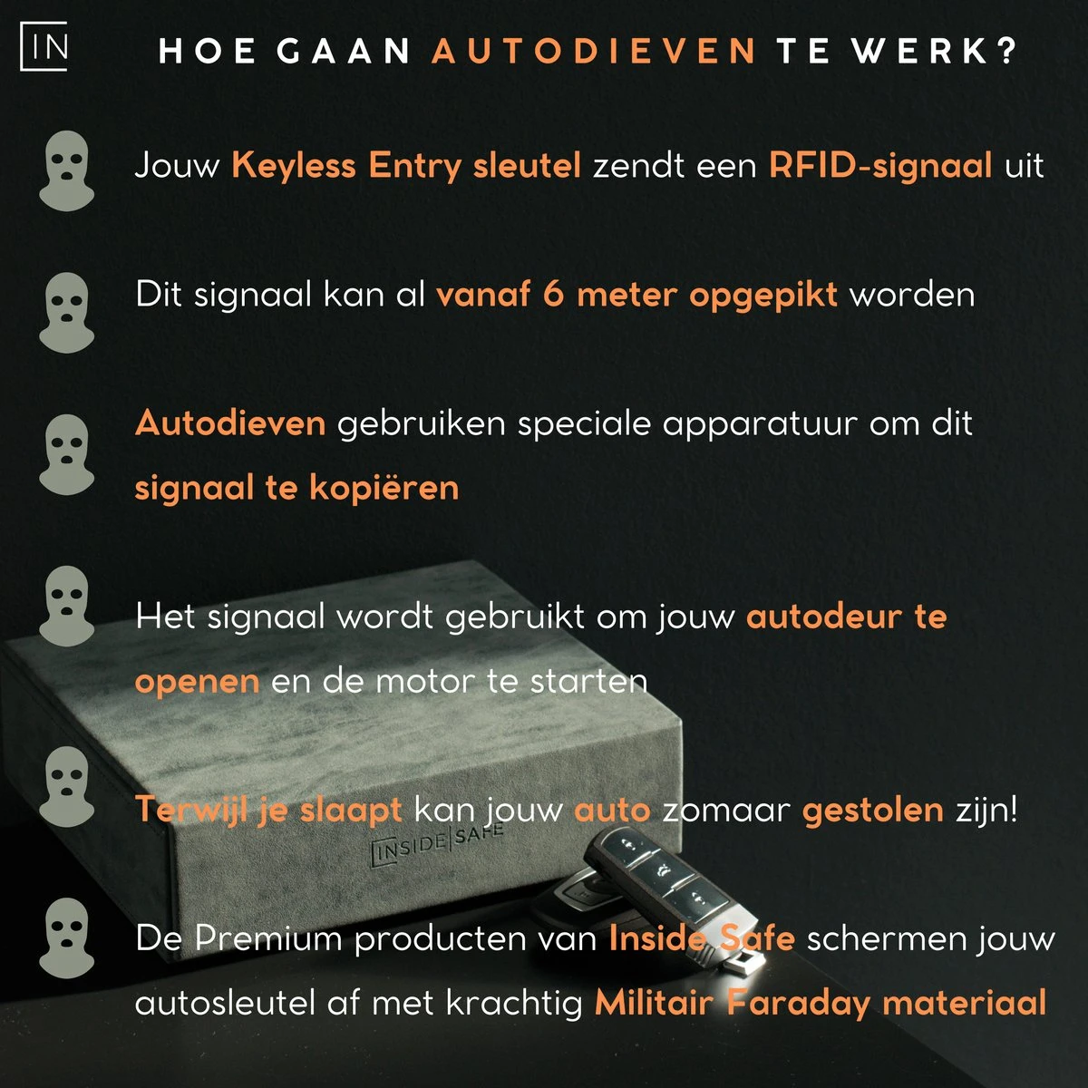 Inside Safe Faraday Box Autosleutel - Black Rock - Autosleutel RFID Antidiefstal - Keyless Entry Hoesje - 2 Stuks - RFID Beschermhoes Autosleutel 8 Inside Safe Faraday Box Autosleutel - Black Rock - Autosleutel RFID Antidiefstal - Keyless Entry Hoesje - 2 Stuks - RFID Beschermhoes Autosleutel - Afbeelding 6
