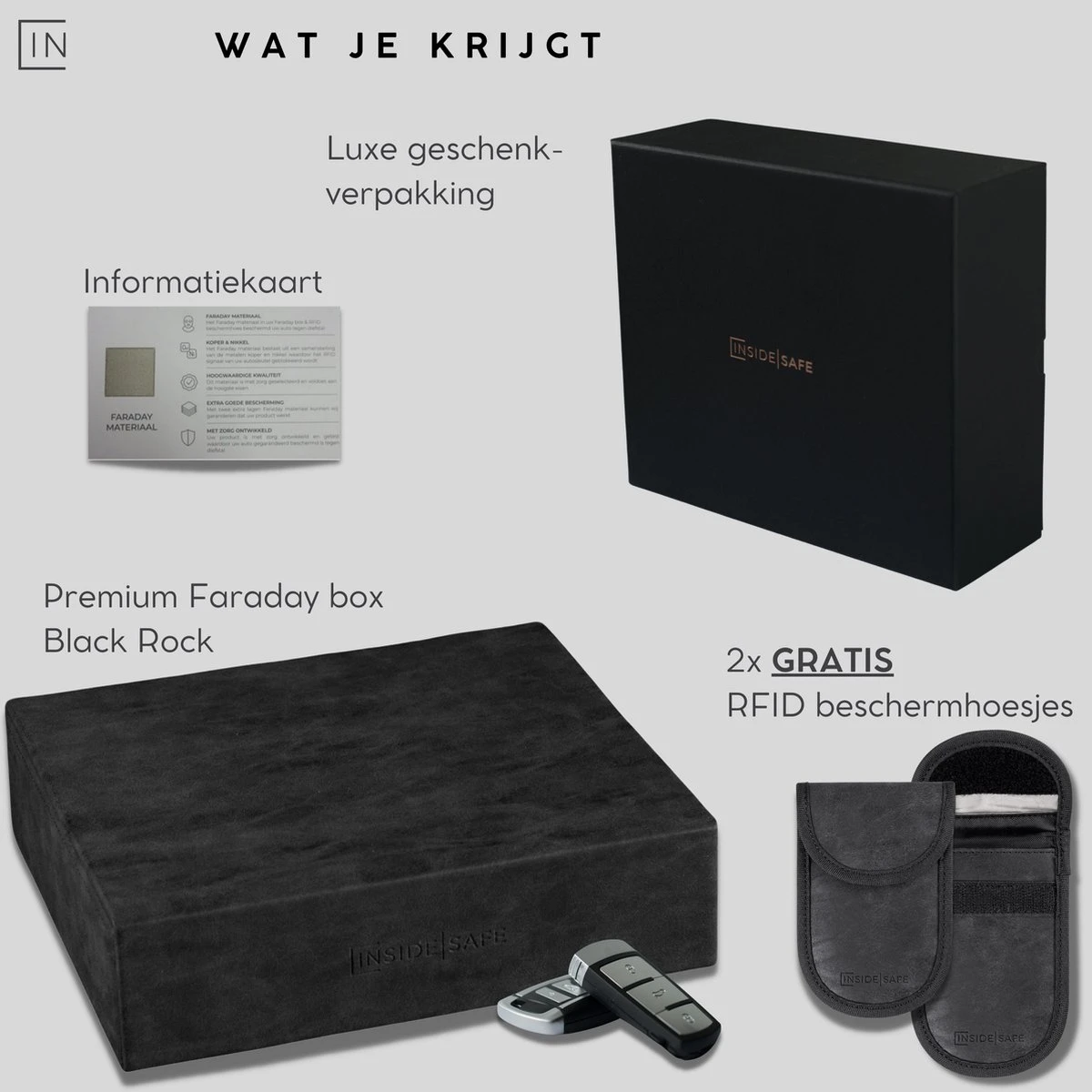 Inside Safe Faraday Box Autosleutel - Black Rock - Autosleutel RFID Antidiefstal - Keyless Entry Hoesje - 2 Stuks - RFID Beschermhoes Autosleutel 22 Inside Safe Faraday Box Autosleutel - Black Rock - Autosleutel RFID Antidiefstal - Keyless Entry Hoesje - 2 Stuks - RFID Beschermhoes Autosleutel - Afbeelding 20