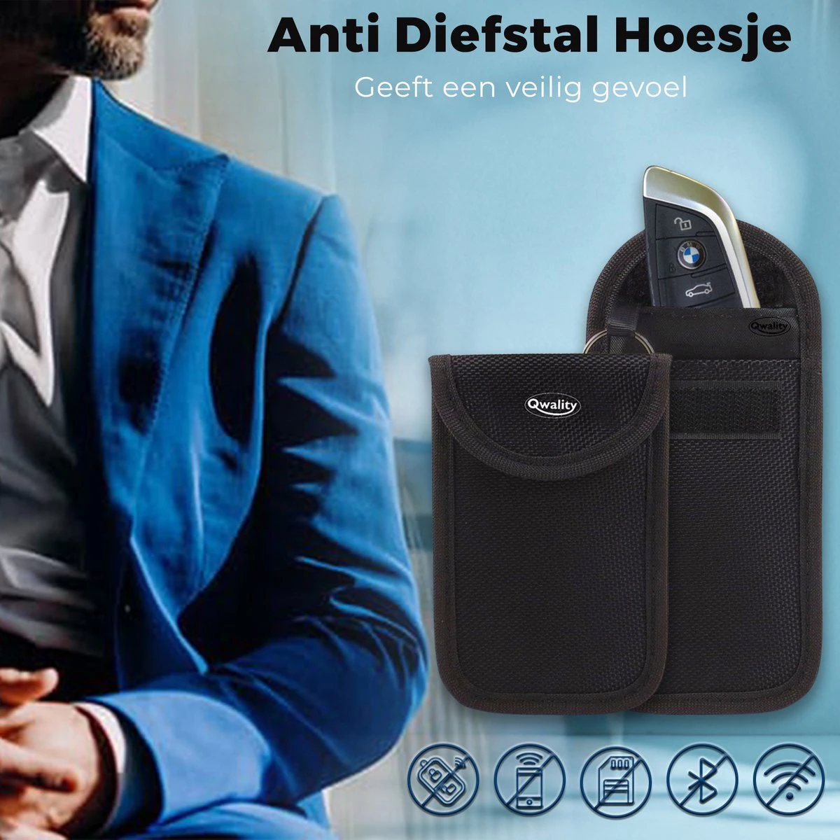 Faraday Kooi Hoesje (2 PACK) + 2X RFID Kaarthouders - Autosleutel RFID Antidiefstal - Keyless Entry Go Sleutel Etui - Qwality4u 8 Faraday Kooi Hoesje (2 PACK) + 2X RFID Kaarthouders - Autosleutel RFID Antidiefstal - Keyless Entry Go Sleutel Etui - Qwality4u - Afbeelding 6