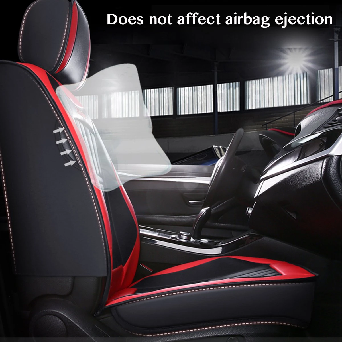 ELUTO Autostoelhoezen - Complete Set Van 5 Stoelen - Universeel - Zwart En Rood 6 ELUTO Autostoelhoezen - Complete Set Van 5 Stoelen - Universeel - Zwart En Rood - Afbeelding 4