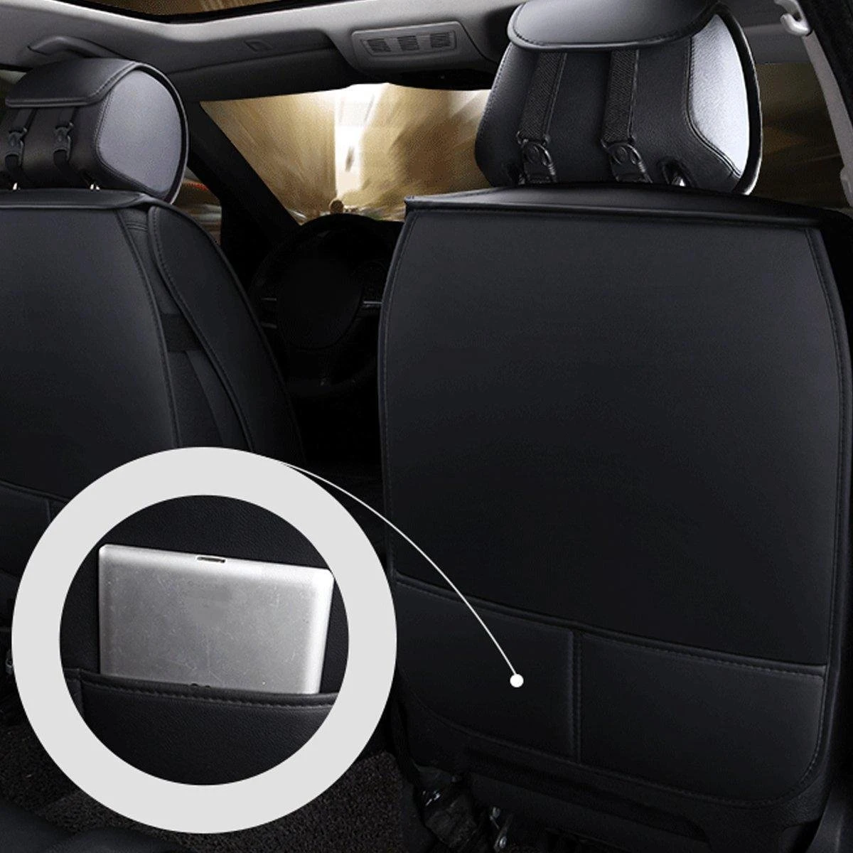 Merkloos Leren Stoelhoes Auto Blauw 5 Merkloos Leren Stoelhoes Auto Blauw - Afbeelding 3