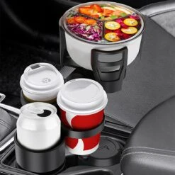 Bekerhouder Auto – 4 In 1 Bekerhouder – 360 Graden Verstelbaar – Multifunctionele Drankhouder Voor Auto – Auto Accessories – Zwart - Universeel