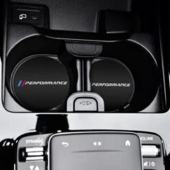 Merkloos Set Van 2 Bekerhouder Inleggers - Performance - Geschikt Voor BMW - Past Bij Oa. BMW 1-serie / 3-serie / 5-serie / E46 / E90 / E92 / M3 / M4 / M5 / X1 / X3 / X5 - Foam Bekerhouders Onderzetters - Zwart Met Rood - Auto Accessoires -Auto-Onderdelenwinkel 1200x1200 588