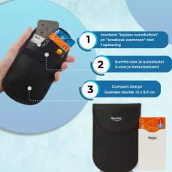 Faraday Kooi Hoesje (2 PACK) + 2x RFID Kaarthouders - Autosleutel RFID Antidiefstal - Keyless Entry Go Sleutel Etui - Qwality4u -Auto-Onderdelenwinkel 1200x1200 670