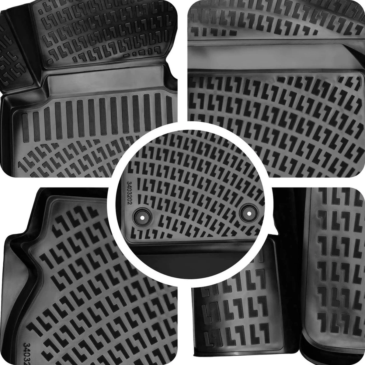 Rizline 3D Rubberen Matten Automatten Vloermatten Compatibel Met Tesla Model X 2015-Heden Precies Premium 3D Originele Pasvorm-rubberen Zwart (valentijn Cadeautje Voor Haar En Hem - Vrouw En Man) 8 Rizline 3D Rubberen Matten Automatten Vloermatten Compatibel Met Tesla Model X 2015-Heden Precies Premium 3D Originele Pasvorm-rubberen Zwart (valentijn Cadeautje Voor Haar En Hem - Vrouw En Man) - Afbeelding 6