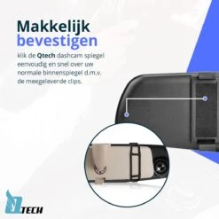 Qtech Dual Dashcam Voor Auto - Voor En Achter Camera - Spiegel - Full HD - 32GB - G Sensor - Bewegingsdetectie En Parkeerstand - Nederlandse Handleiding -Auto-Onderdelenwinkel 1200x1200 740