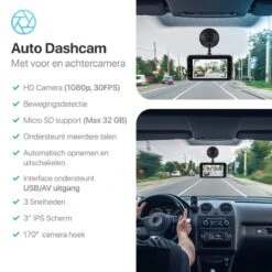 Qumax Dashcam Voor Auto – Voor En Achter Camera – Full HD – Parkeerstand Met Ingebouwde G-sensor – IPS-display - 170° Wijdhoeklens - Nachtvisie -Auto-Onderdelenwinkel 1200x1200 797