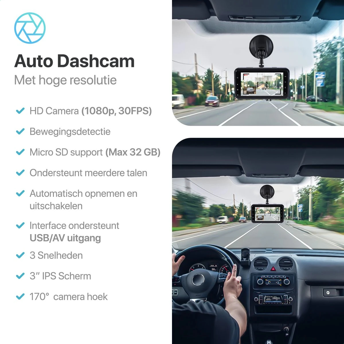 Qumax Dashcam Voor Auto – Full HD – Parkeerstand Met Ingebouwde G-sensor – IPS-display - 170° Wijdhoeklens - Nachtvisie 6 Qumax Dashcam Voor Auto – Full HD – Parkeerstand Met Ingebouwde G-sensor – IPS-display - 170° Wijdhoeklens - Nachtvisie - Afbeelding 4