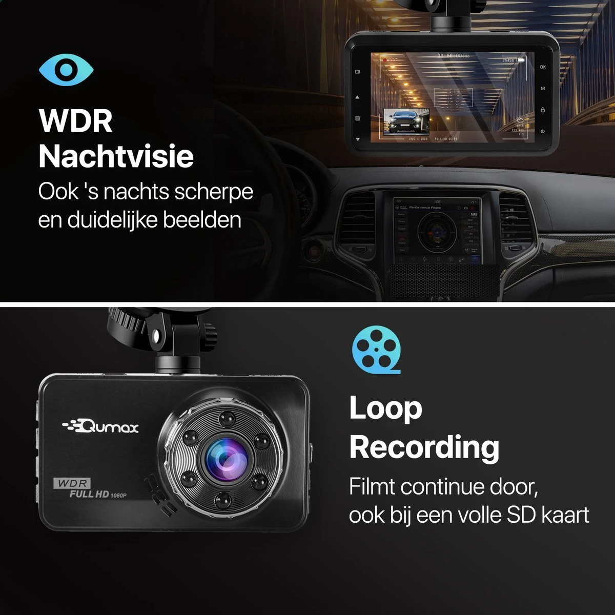 Qumax Dashcam Voor Auto – Full HD – Parkeerstand Met Ingebouwde G-sensor – IPS-display - 170° Wijdhoeklens - Nachtvisie 8 Qumax Dashcam Voor Auto – Full HD – Parkeerstand Met Ingebouwde G-sensor – IPS-display - 170° Wijdhoeklens - Nachtvisie - Afbeelding 6