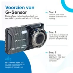 AyeCam Dashcam Pro – Dashcam Voor Auto Voor En Achter - FULL HD & Nachtvisie – G-Sensor - Incl. 32GB SD -Auto-Onderdelenwinkel 1200x1200 806
