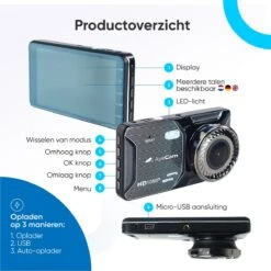 AyeCam Dashcam Pro – Dashcam Voor Auto Voor En Achter - FULL HD & Nachtvisie – G-Sensor - Incl. 32GB SD -Auto-Onderdelenwinkel 1200x1200 807