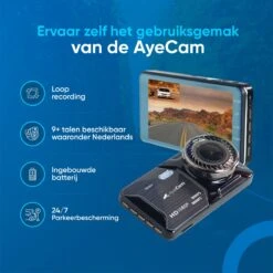 AyeCam Dashcam Pro – Dashcam Voor Auto Voor En Achter - FULL HD & Nachtvisie – G-Sensor - Incl. 32GB SD -Auto-Onderdelenwinkel 1200x1200 808