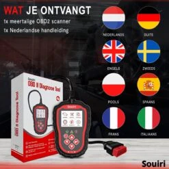 Souiri OBD2 Scanner – Auto Uitleesapparatuur Boordcomputer - OBD Storing Detector - Plug & Play -Auto-Onderdelenwinkel 1200x1200 972
