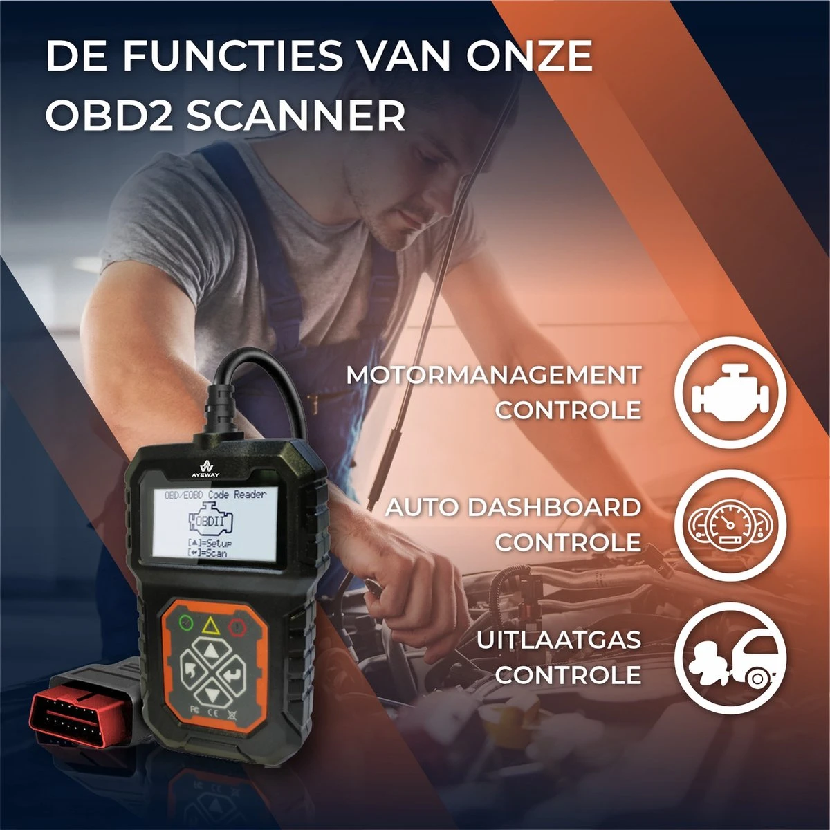 AyeTools OBD 2 Auto Scanner - Auto Reader – Uitleesapparatuur – Auto Accessoires – Nederlandse Handleiding 5 AyeTools OBD 2 Auto Scanner - Auto Reader – Uitleesapparatuur – Auto Accessoires – Nederlandse Handleiding - Afbeelding 3