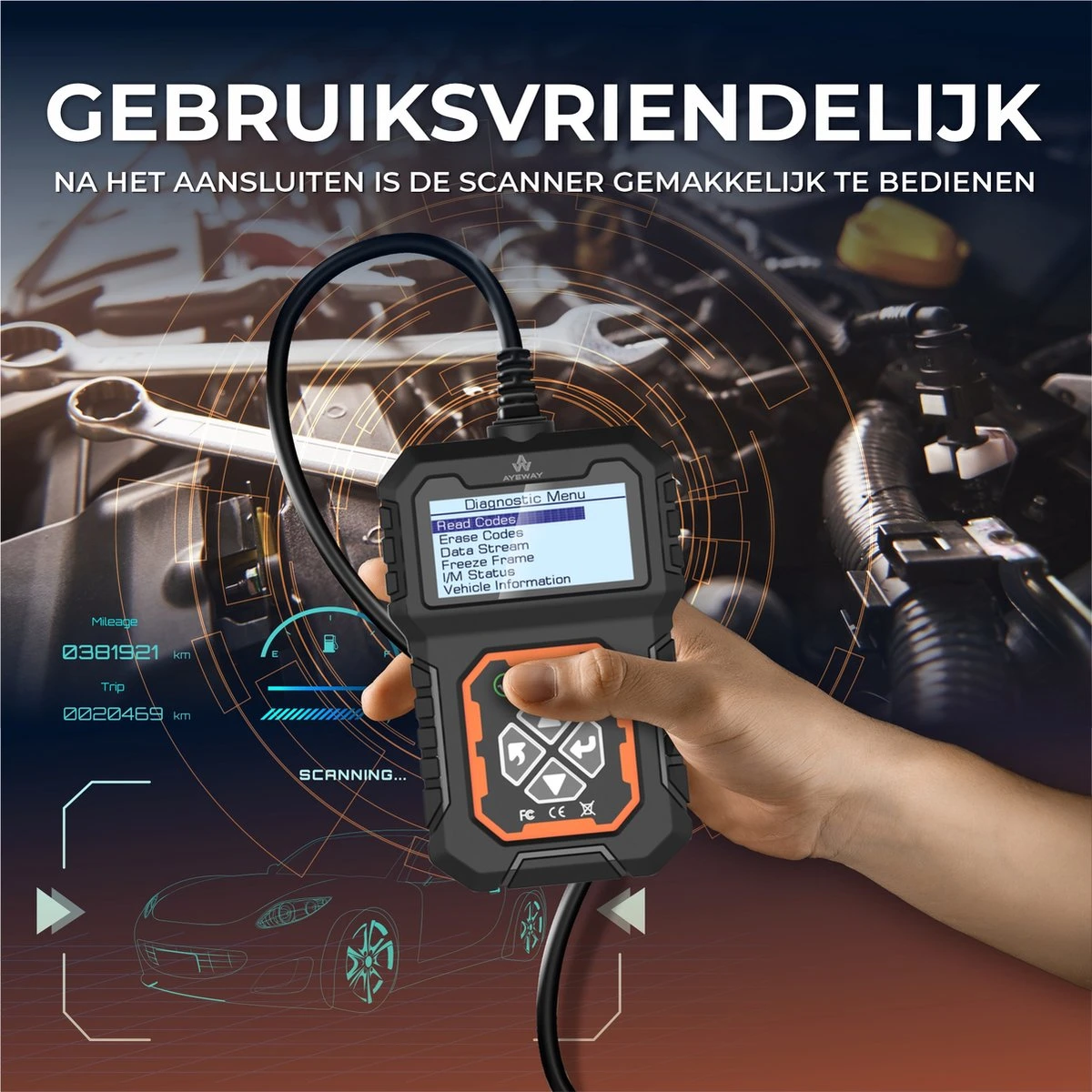 AyeTools OBD 2 Auto Scanner - Auto Reader – Uitleesapparatuur – Auto Accessoires – Nederlandse Handleiding 9 AyeTools OBD 2 Auto Scanner - Auto Reader – Uitleesapparatuur – Auto Accessoires – Nederlandse Handleiding - Afbeelding 7