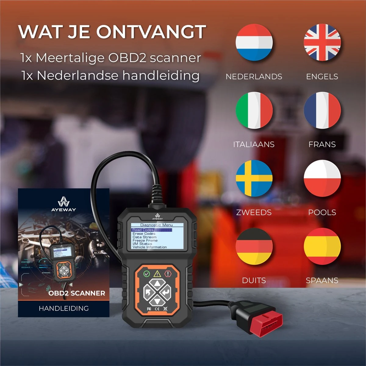 AyeTools OBD 2 Auto Scanner - Auto Reader – Uitleesapparatuur – Auto Accessoires – Nederlandse Handleiding 10 AyeTools OBD 2 Auto Scanner - Auto Reader – Uitleesapparatuur – Auto Accessoires – Nederlandse Handleiding - Afbeelding 8
