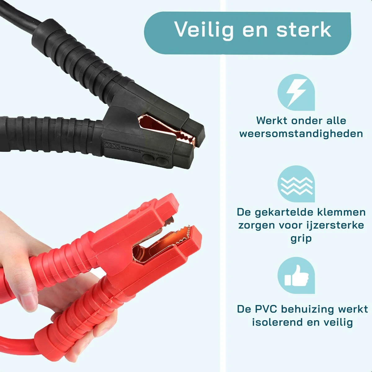 ForDig Startkabels 25 Mm2 / 3.5M / 750A - Incl. Opbergtas - Geschikt Voor Auto / Bus / Tractor / Vrachtwagen / Boot - Start Kabels Met Geïsoleerde Handgrepen - Starthulp Kabel 4 ForDig Startkabels 25 Mm2 / 3.5M / 750A - Incl. Opbergtas - Geschikt Voor Auto / Bus / Tractor / Vrachtwagen / Boot - Start Kabels Met Geïsoleerde Handgrepen - Starthulp Kabel - Afbeelding 2