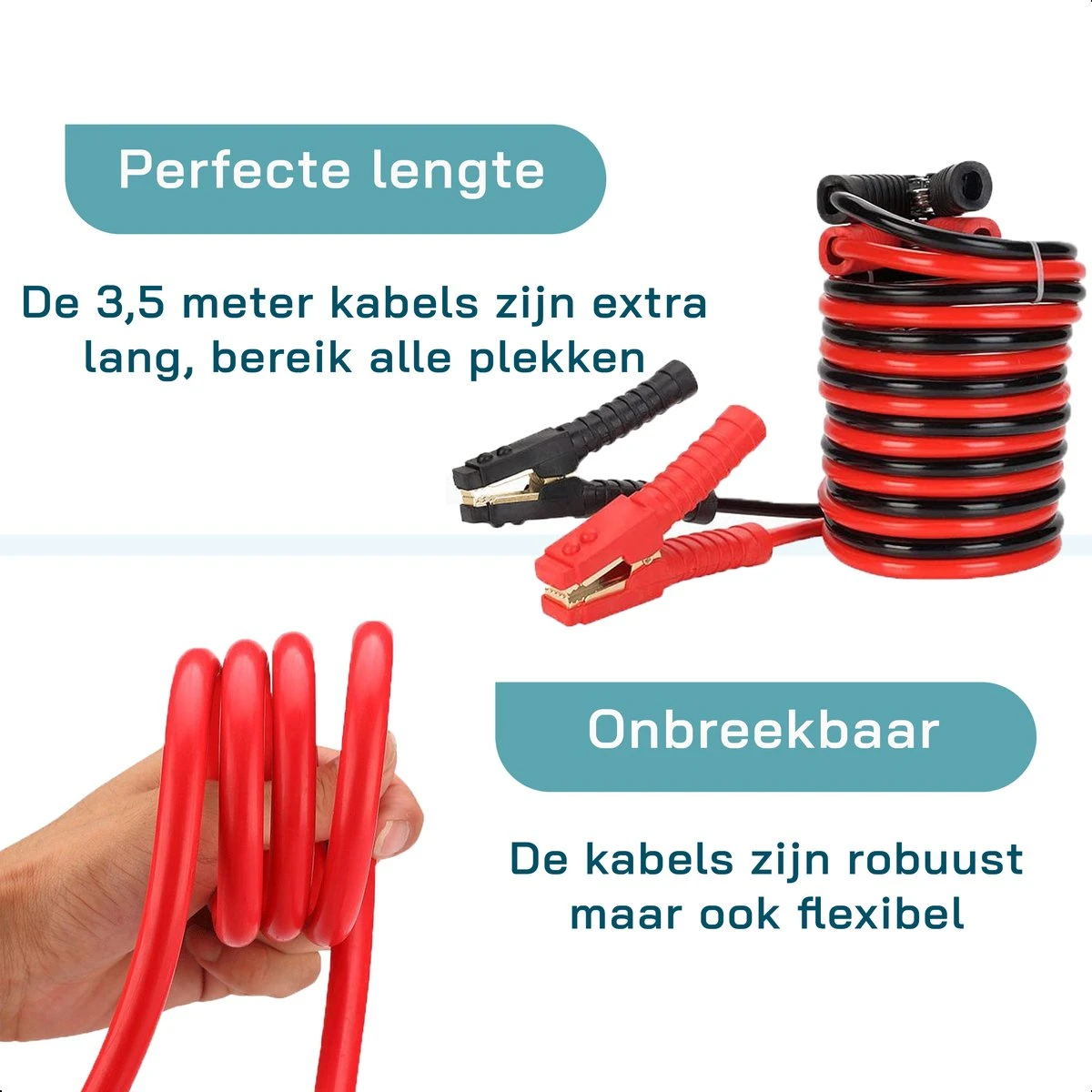 ForDig Startkabels 25 Mm2 / 3.5M / 750A - Incl. Opbergtas - Geschikt Voor Auto / Bus / Tractor / Vrachtwagen / Boot - Start Kabels Met Geïsoleerde Handgrepen - Starthulp Kabel 5 ForDig Startkabels 25 Mm2 / 3.5M / 750A - Incl. Opbergtas - Geschikt Voor Auto / Bus / Tractor / Vrachtwagen / Boot - Start Kabels Met Geïsoleerde Handgrepen - Starthulp Kabel - Afbeelding 3