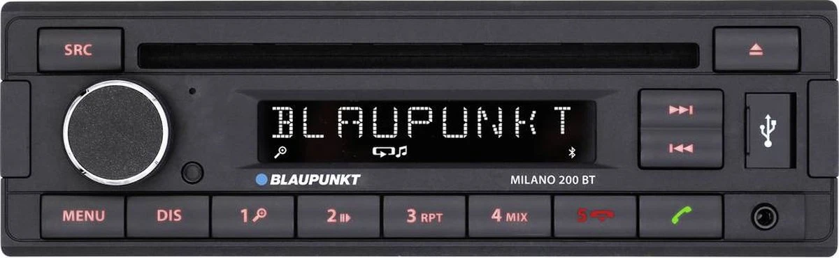Blaupunkt Milano 200 BT Autoradio CD-speler - Enkel DIN - Bluetooth Handsfree En USB/AUX-ingang 6 Blaupunkt Milano 200 BT Autoradio CD-speler - Enkel DIN - Bluetooth Handsfree En USB/AUX-ingang - Afbeelding 4