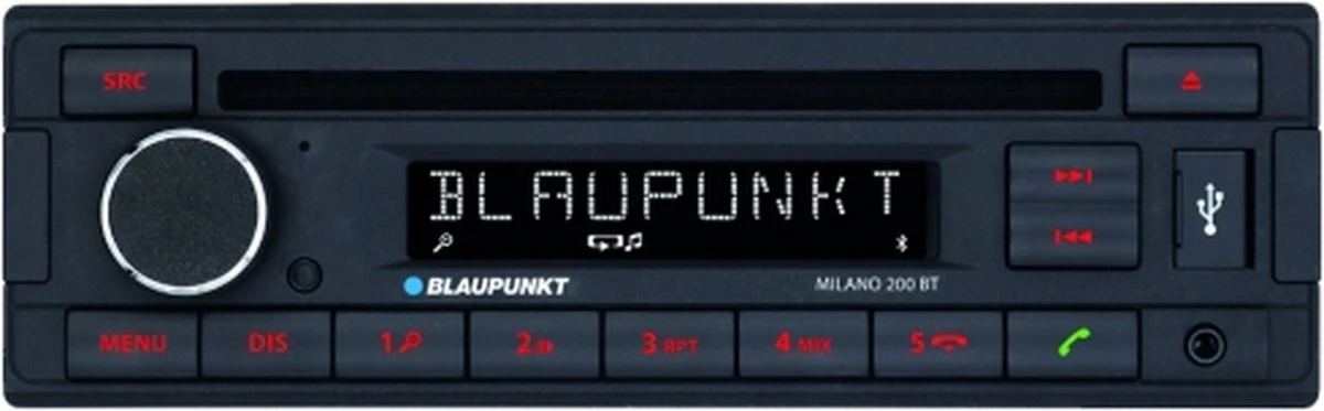 Blaupunkt Milano 200 BT Autoradio CD-speler - Enkel DIN - Bluetooth Handsfree En USB/AUX-ingang 3 Blaupunkt Milano 200 BT Autoradio CD-speler - Enkel DIN - Bluetooth Handsfree En USB/AUX-ingang