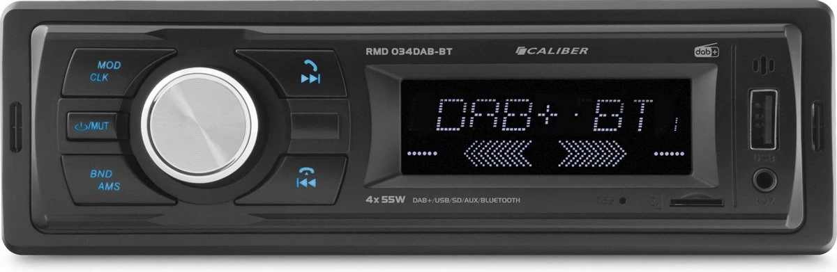 Caliber Autoradio Met Bluetooth, USB, DAB+ En FM Radio 1 DIN 4 X 55 Watt Vermogen Ingebouwde Microfoon (RMD034DAB-BT) 3 Caliber Autoradio Met Bluetooth, USB, DAB+ En FM Radio 1 DIN 4 X 55 Watt Vermogen Ingebouwde Microfoon (RMD034DAB-BT)