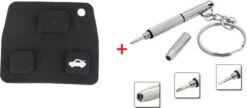 Merkloos Autosleutel Rubber Pad 2/3 Knoppen Geschikt Voor Toyota Sleutel / Toyota Yaris / Toyota Corolla / Verso / Prius / Land Cruiser / Toyota Sleutel Rubber Knoppen+ Mini RVS 3 In 1 Schroevendraaier .