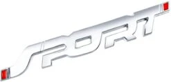 Merkloos Auto Embleem Sport - Zilver Chroom - Zelfklevende Badge - Sport Logo Voor Audi, BMW, Mercedes, Skoda, Volkswagen, Kia, Volvo, Peugeot, Renault, JEEP, Mitsubishi, Opel, Honda, Toyota, Hyundai - Voor Achterklep - Auto Accessoires