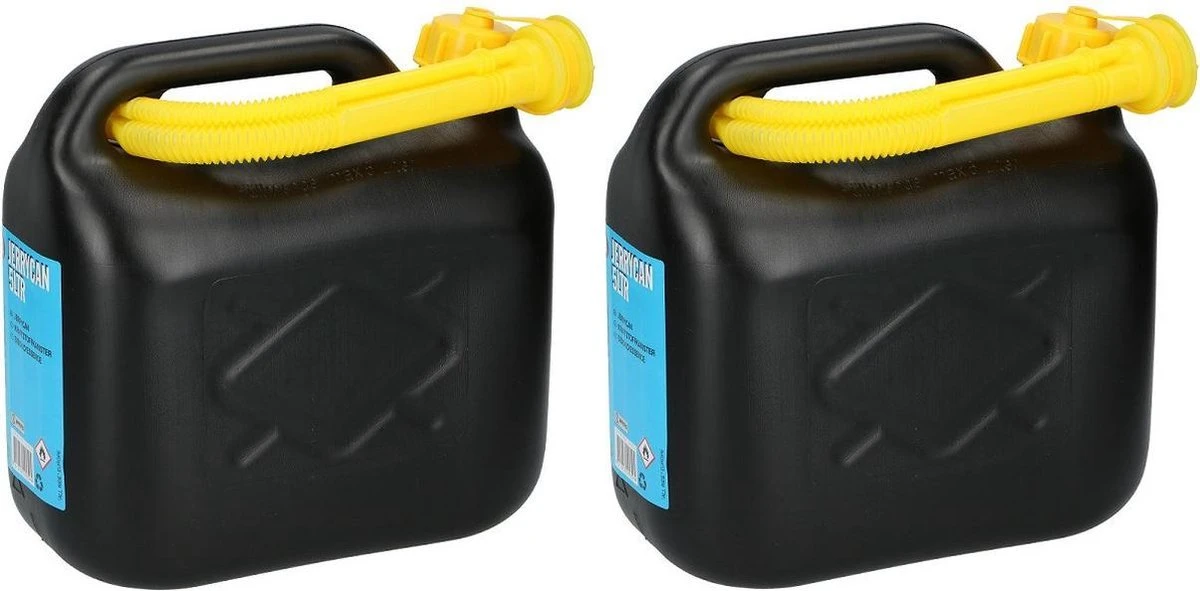 Merkloos 2x Stuks Jerrycans / Benzinetanks 20 Liter Zwart Met Trechter - Voor Diesel En Benzine - Brandstof Jerrycans/benzinetanks 5 Merkloos 2x Stuks Jerrycans / Benzinetanks 20 Liter Zwart Met Trechter - Voor Diesel En Benzine - Brandstof Jerrycans/benzinetanks - Afbeelding 3