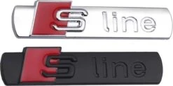 Audi S-Line | Sticker Embleem Logo | 2 Stuks L+R | Mat Zwart Rood | Voorscherm Zijkant Links Rechts | Auto Accessoires -Auto-Onderdelenwinkel 1200x598 1