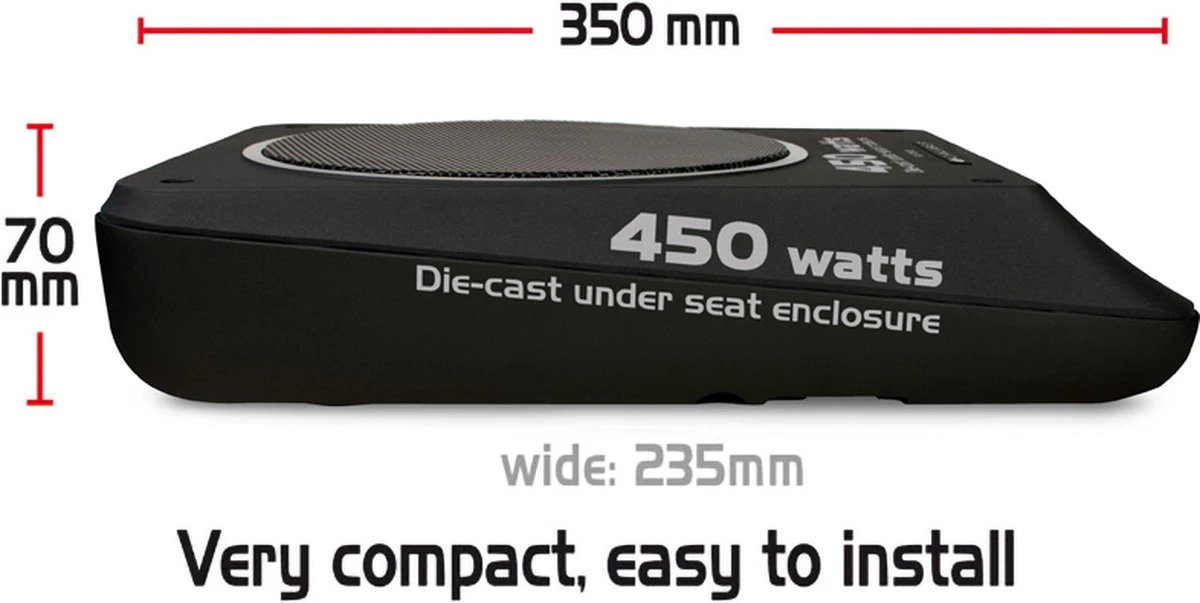 Caliber 8 Inch Subwoofer Auto Underseat Met Versterker En Afstandsbediening 450 Watt 90 Watt RMS (BC109US) 6 Caliber 8 Inch Subwoofer Auto Underseat Met Versterker En Afstandsbediening 450 Watt 90 Watt RMS (BC109US) - Afbeelding 4