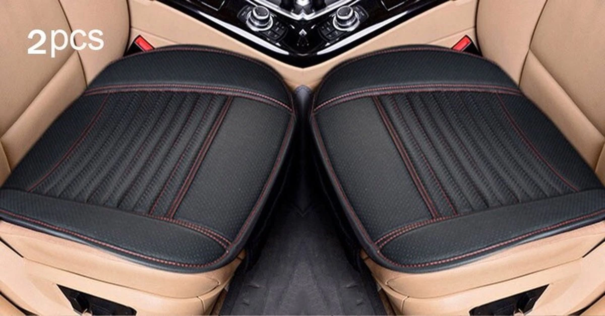 Nezr® Autostoelhoes Universeel Compleet Set 3 Delig - Leer - Auto Accessoires - Autohoes - Autostoel Beschermer - Zwart/Rood 4 Nezr® Autostoelhoes Universeel Compleet Set 3 Delig - Leer - Auto Accessoires - Autohoes - Autostoel Beschermer - Zwart/Rood - Afbeelding 2