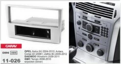 Merkloos 1-DIN OPEL Astra (H) 2004-2010; Antara, Corsa (D) 2006+; Zafira (B) 2005-2012 / DAEWOO Winstorm 2008-2011 / GMC Terrain 2008-2010 W/pocket (Silver) Inbouwpaneel Audiovolt 11-026