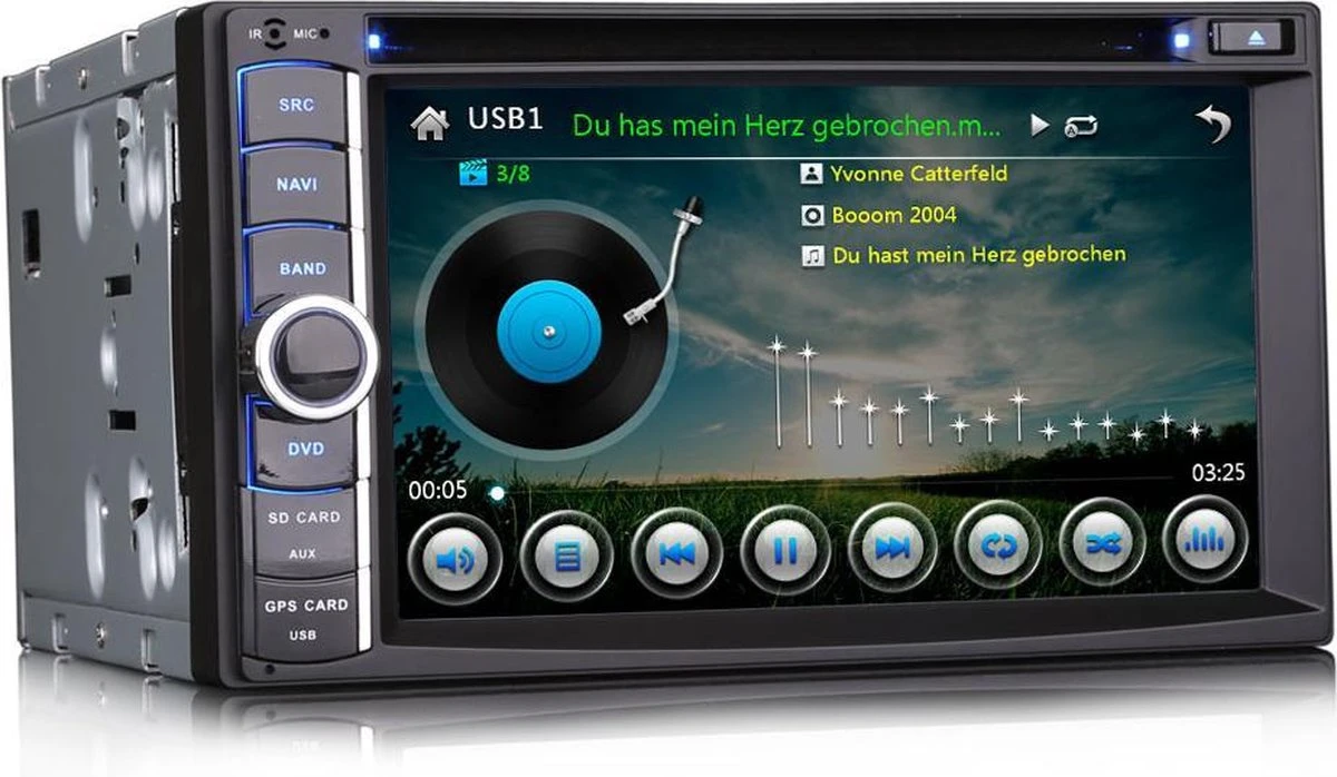 2-DIN Autoradio | 6.2 Inch HD Scherm | Dubbel Din | Bluetooth | EU Navigatie | Handsfree Bellen 6 2-DIN Autoradio | 6.2 Inch HD Scherm | Dubbel Din | Bluetooth | EU Navigatie | Handsfree Bellen - Afbeelding 4