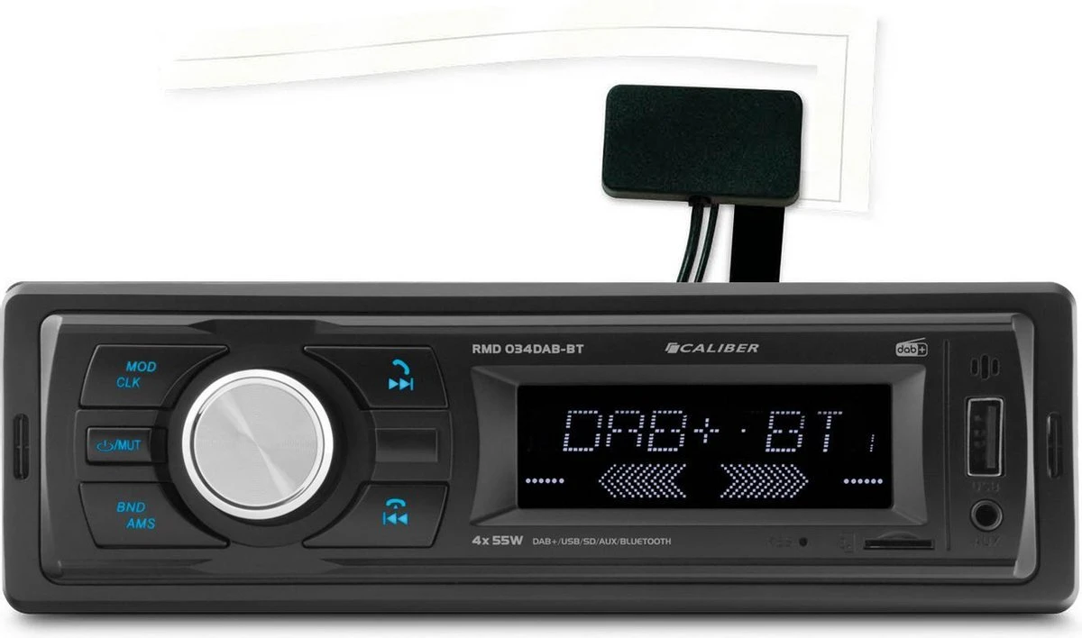 Caliber Autoradio Met Bluetooth, USB, DAB+ En FM Radio 1 DIN 4 X 55 Watt Vermogen Ingebouwde Microfoon (RMD034DAB-BT) 8 Caliber Autoradio Met Bluetooth, USB, DAB+ En FM Radio 1 DIN 4 X 55 Watt Vermogen Ingebouwde Microfoon (RMD034DAB-BT) - Afbeelding 6