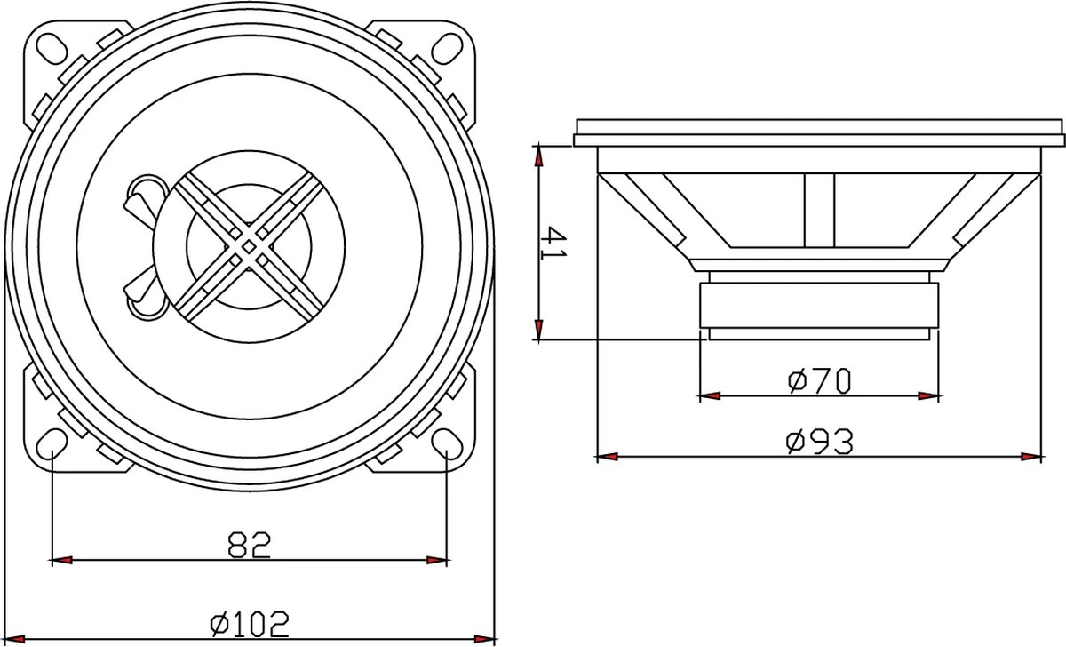 Excalibur XT1020 - 10cm (4") 2-weg Coaxiale Speakers 220W Piek - Zwart 4 Excalibur XT1020 - 10cm (4") 2-weg Coaxiale Speakers 220W Piek - Zwart - Afbeelding 2