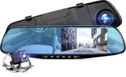 Dashcam Voor Auto - Voor En Achter Camera - Spiegel - Full HD - 32GB - G Sensor - Bewegingsdetectie En Parkeerstand
