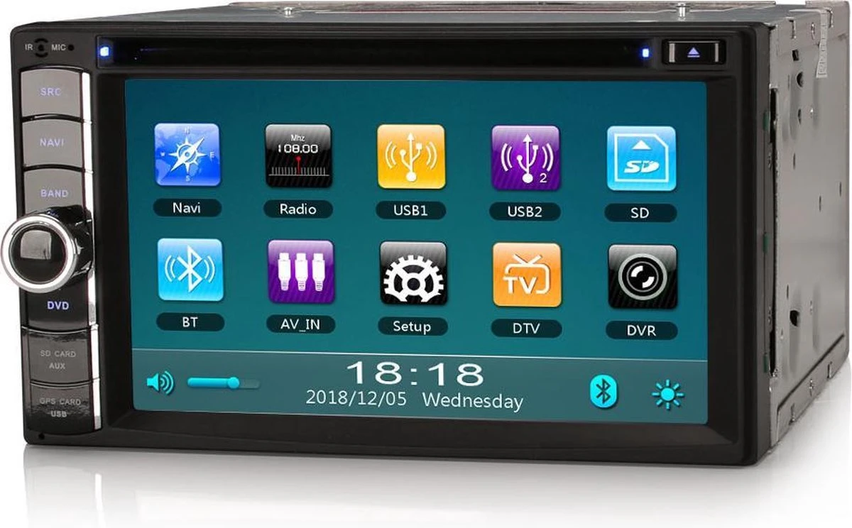 2-DIN Autoradio | 6.2 Inch HD Scherm | Dubbel Din | Bluetooth | EU Navigatie | Handsfree Bellen 4 2-DIN Autoradio | 6.2 Inch HD Scherm | Dubbel Din | Bluetooth | EU Navigatie | Handsfree Bellen - Afbeelding 2