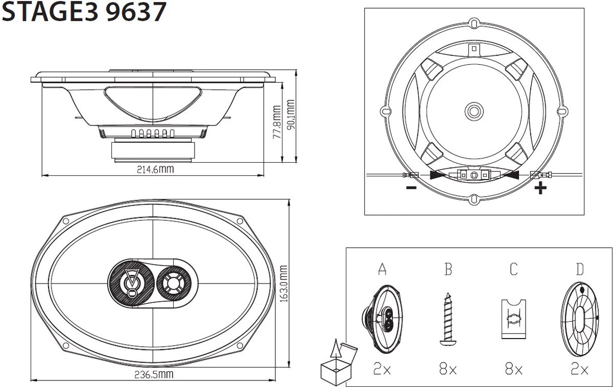 JBL Stage3 9637 - Autospeakers - 15,2 X 22,9 Cm - Coaxiaal - 375 Watt - Zwart 6 JBL Stage3 9637 - Autospeakers - 15,2 X 22,9 Cm - Coaxiaal - 375 Watt - Zwart - Afbeelding 4