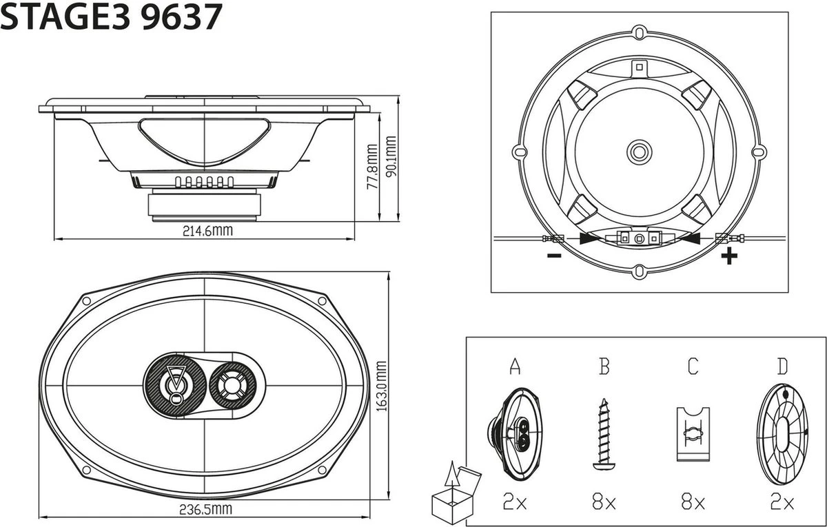 JBL Stage3 9637 - Autospeakers - 15,2 X 22,9 Cm - Coaxiaal - 375 Watt - Zwart 7 JBL Stage3 9637 - Autospeakers - 15,2 X 22,9 Cm - Coaxiaal - 375 Watt - Zwart - Afbeelding 5