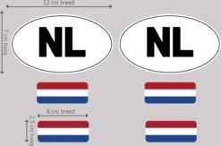 Auto Sticker NL Gelamineerd UV- En Waterproof - NL Sticker Set Met Vlaggen - Bumpersticker