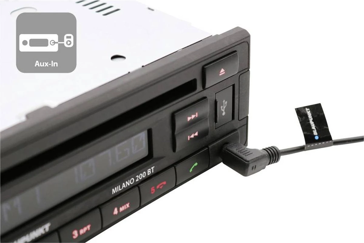 Blaupunkt Milano 200 BT Autoradio CD-speler - Enkel DIN - Bluetooth Handsfree En USB/AUX-ingang 8 Blaupunkt Milano 200 BT Autoradio CD-speler - Enkel DIN - Bluetooth Handsfree En USB/AUX-ingang - Afbeelding 6