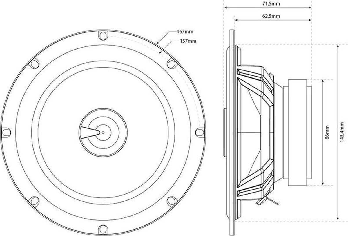MTX Audio TX265C 16,5cm - 2-weg Coaxial Speakers - 260 Watt 6 MTX Audio TX265C 16,5cm - 2-weg Coaxial Speakers - 260 Watt - Afbeelding 4