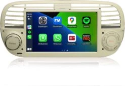 Fiat 500 Autoradio Beige | Draadloos Carplay | Android Auto -Auto-Onderdelenwinkel 1200x826 2