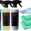 Waxximo COMBIDEAL Leer Reiniging Set + 2 Microvezeldoeken + 2 Glasdoeken - Interieur Reiniger Auto - Leer Reiniging - Vlekken Verwijderraar - Cockpitspray Glans - Glas Reiniger - Dashboard Schoonmaken - Leder Bekleding Reinigen -Auto-Onderdelenwinkel 1200x841