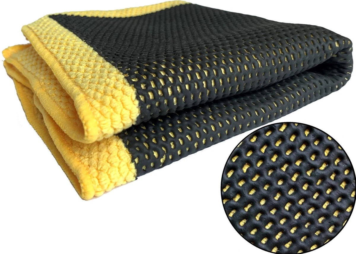 EPC® Klei Doek Auto – 3D Kleidoek – Geperforeerde Clay Towel Mitt - Auto Klei – Claybar – Auto Kleien Polijsten – Microvezel Reinigingsdoek – Hars, Teer, Vliegjes, Vogelpoep Verwijderen – Geel Zwart 3 EPC® Klei Doek Auto – 3D Kleidoek – Geperforeerde Clay Towel Mitt - Auto Klei – Claybar – Auto Kleien Polijsten – Microvezel Reinigingsdoek – Hars, Teer, Vliegjes, Vogelpoep Verwijderen – Geel Zwart